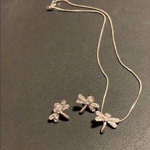 Dragonfly earring and necklace set